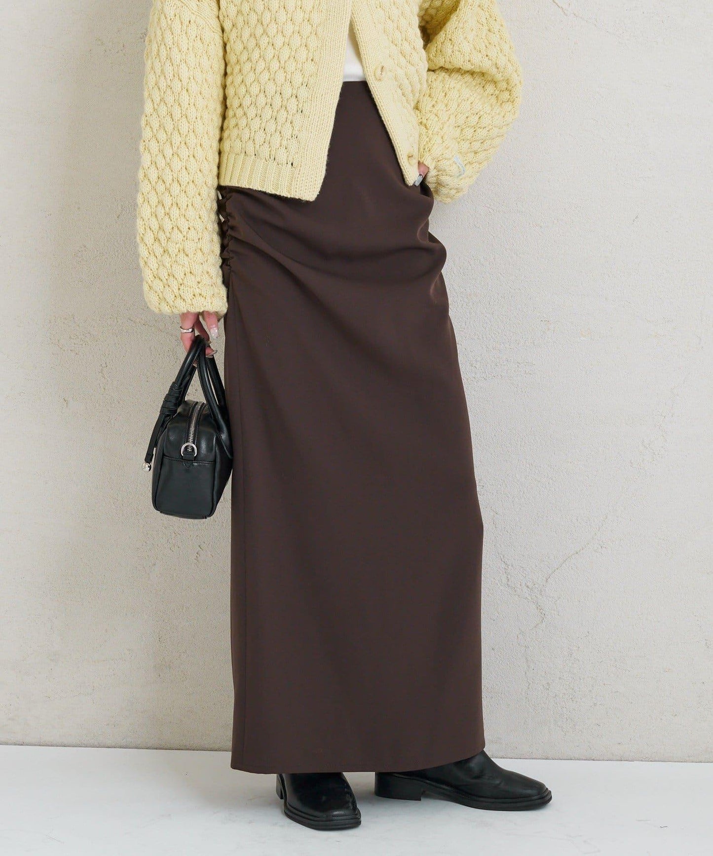 《10%OFFおすすめアイテム》側褶打褶半身裙