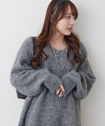 【nane】圈圈紗V領針織套頭衫