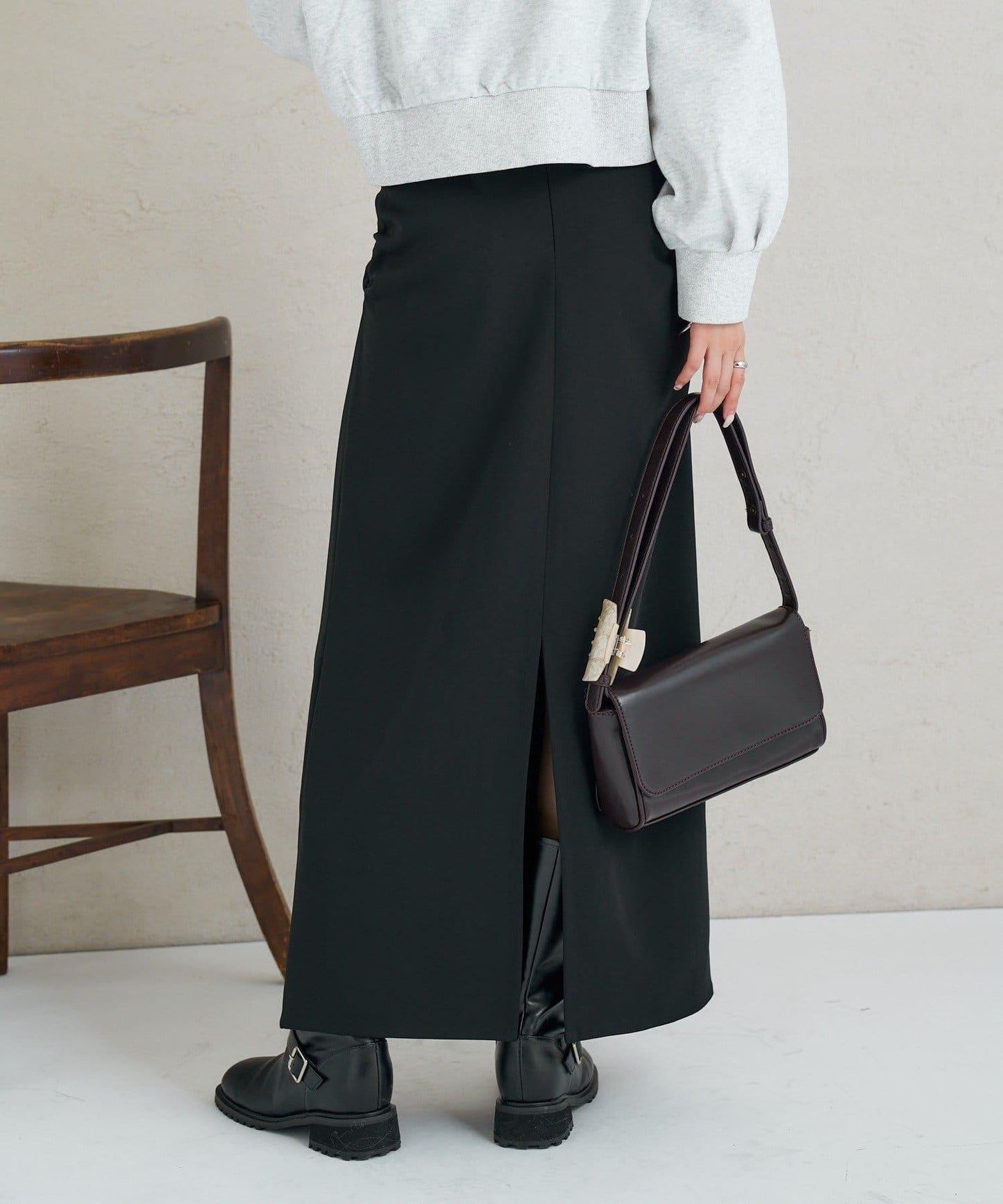 《10%OFFおすすめアイテム》側褶打褶半身裙