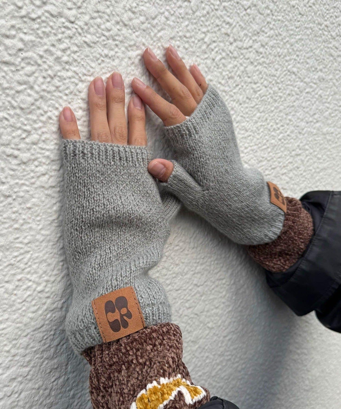 混合彩色半指手套