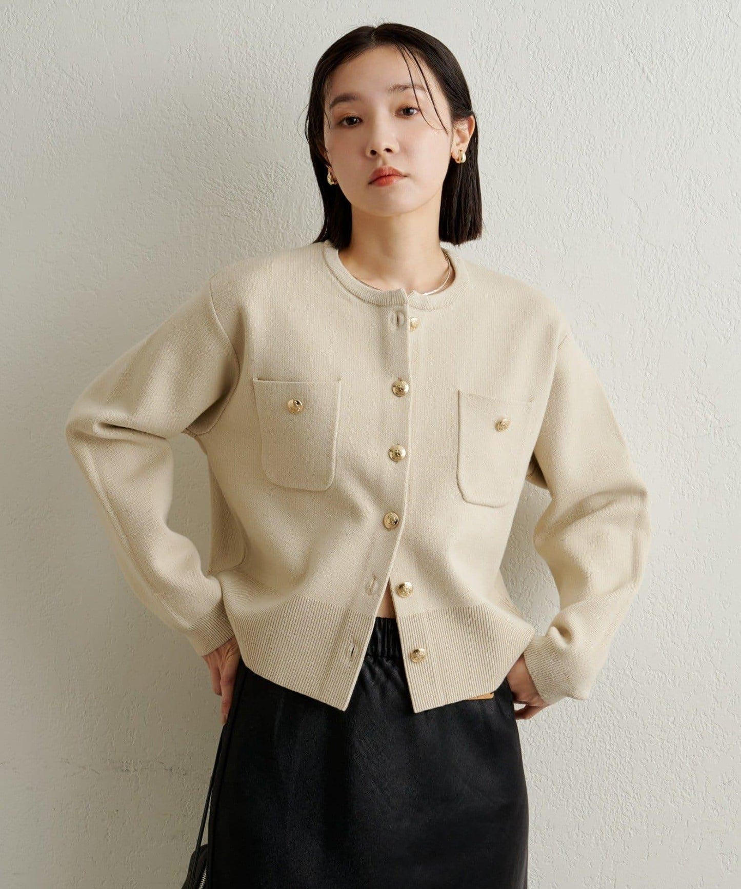 衛衣風格紐扣開衫