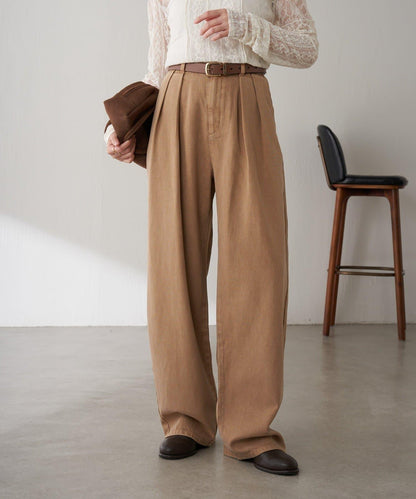 【修飾身形】Q.anos裝飾褶皺寬鬆長褲