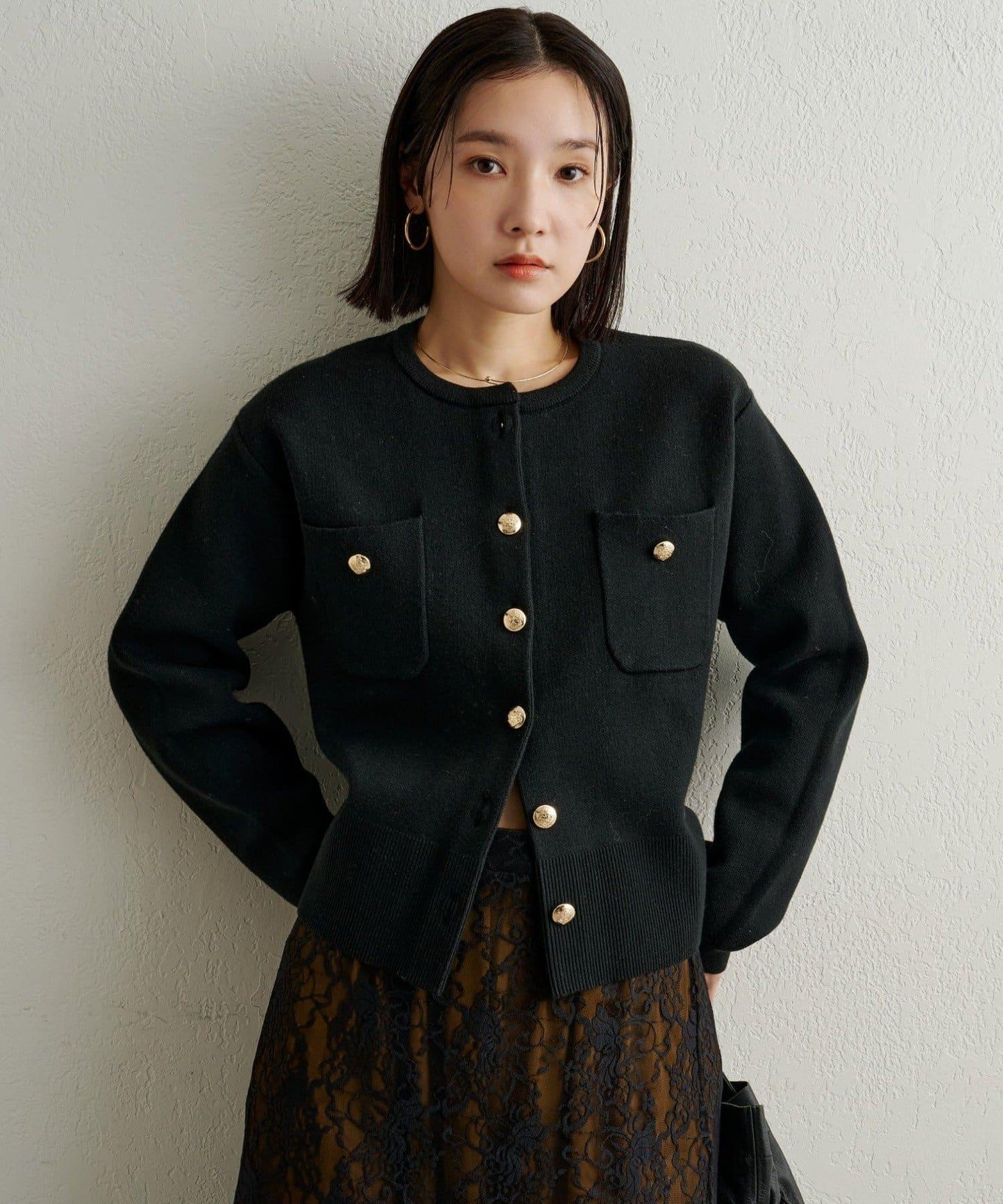 衛衣風格紐扣開衫