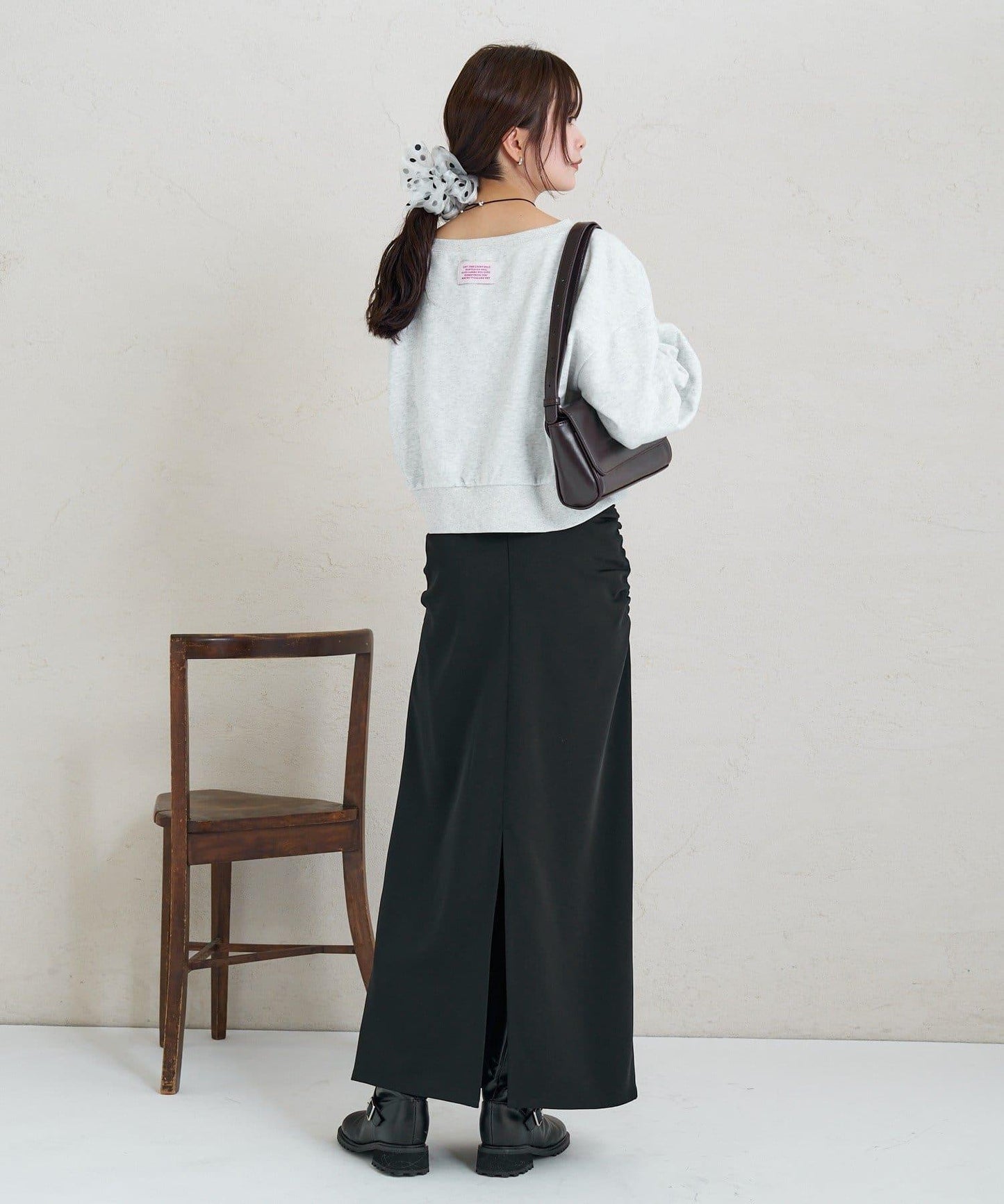 《10%OFFおすすめアイテム》側褶打褶半身裙