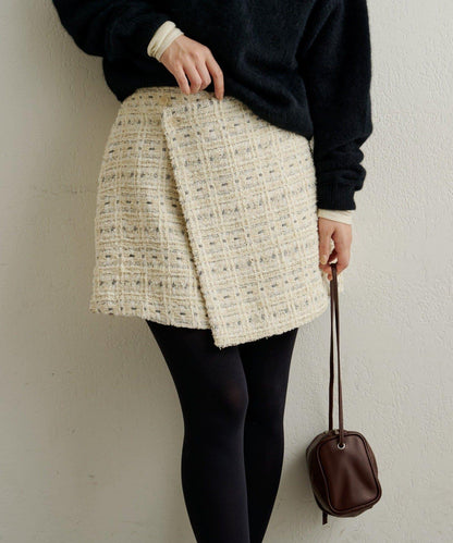 【可搭配套裝穿著◎】粗花呢包裹半身裙