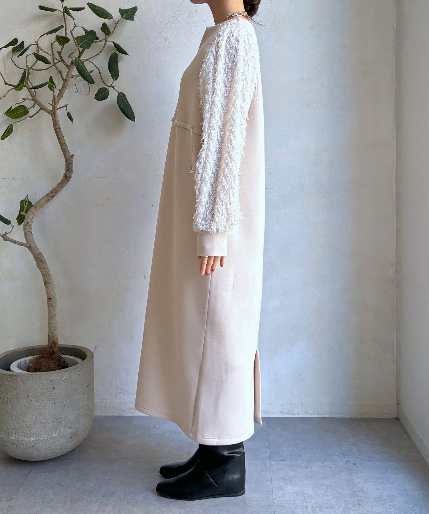 拼接蕾絲連衣裙