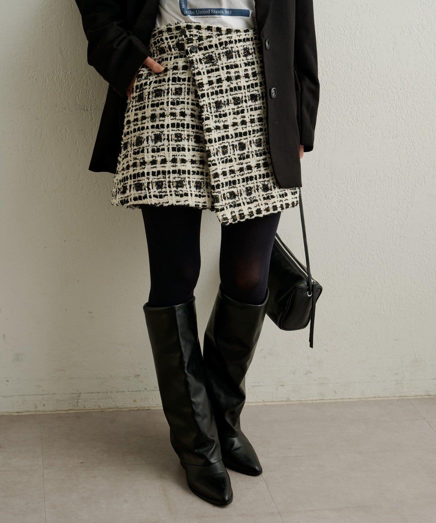 【可搭配套裝穿著◎】粗花呢包裹半身裙