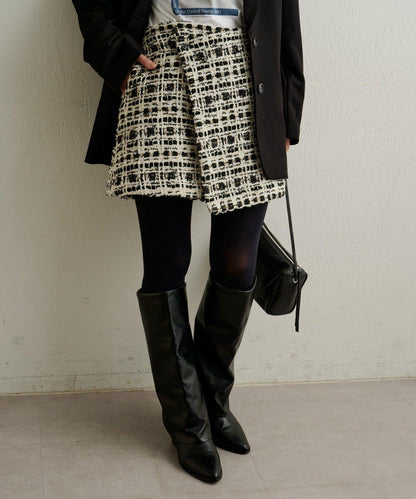 【可搭配套裝穿著◎】粗花呢包裹半身裙