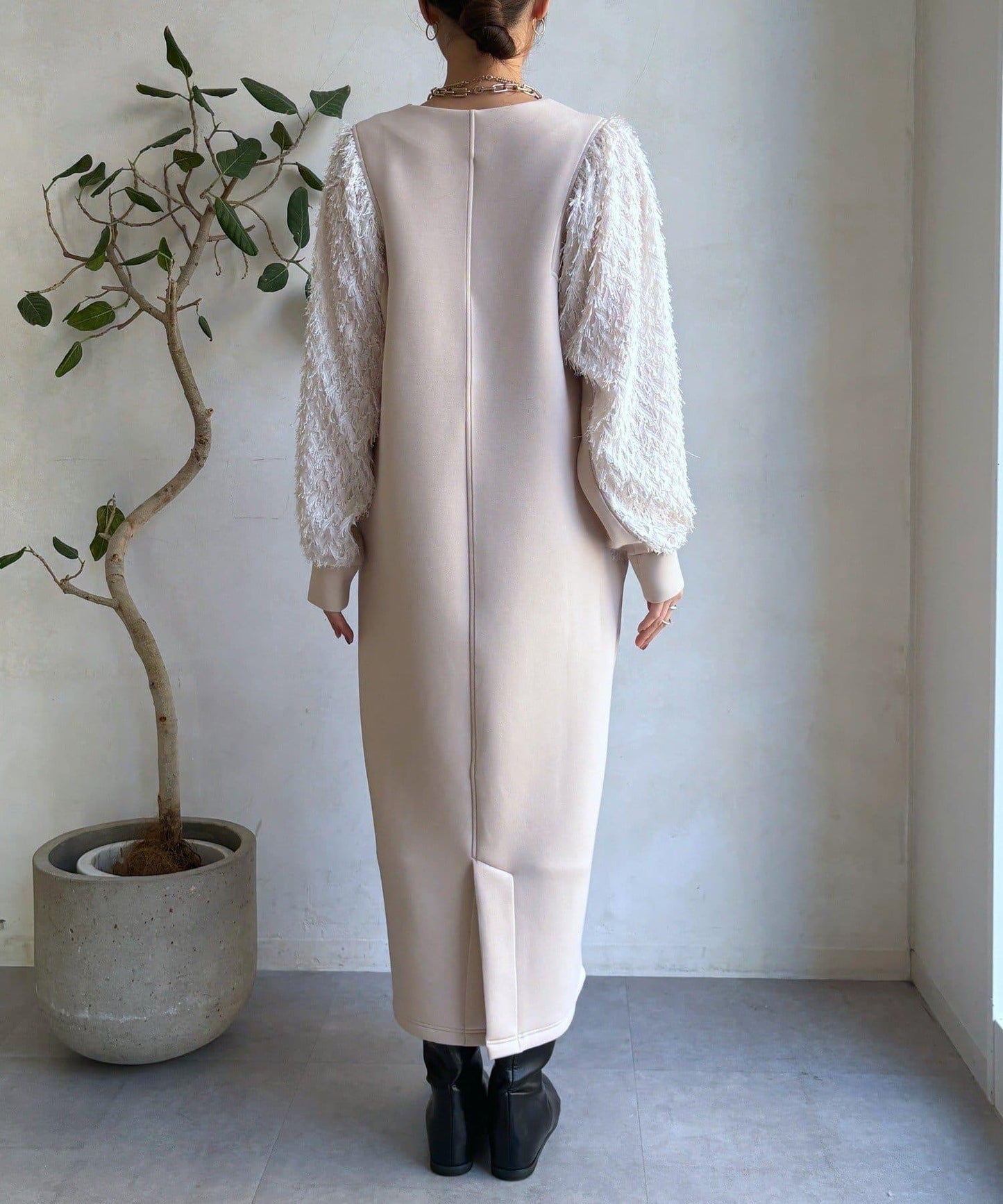 拼接蕾絲連衣裙