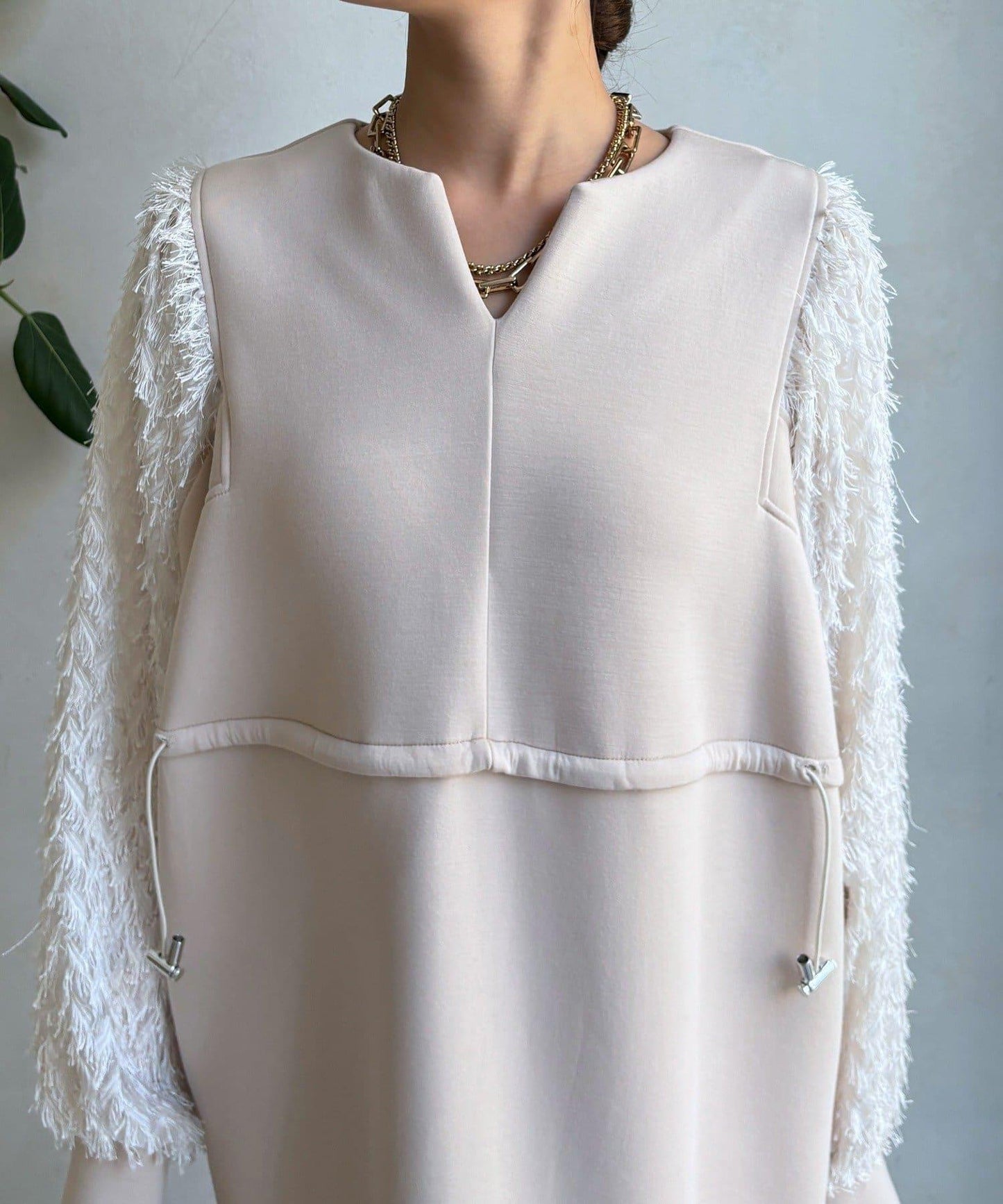 拼接蕾絲連衣裙