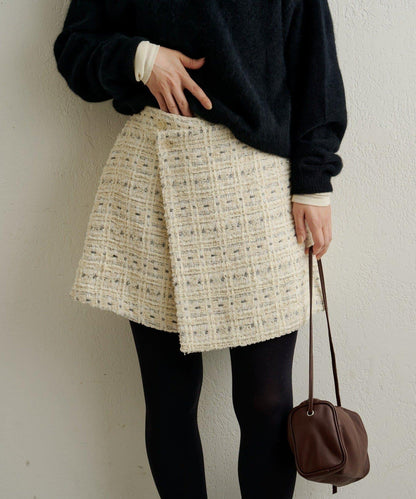 【可搭配套裝穿著◎】粗花呢包裹半身裙
