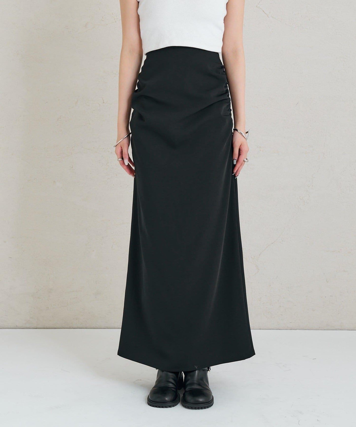 《10%OFFおすすめアイテム》側褶打褶半身裙