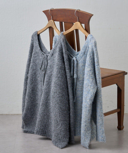 【nane】圈圈紗V領針織套頭衫