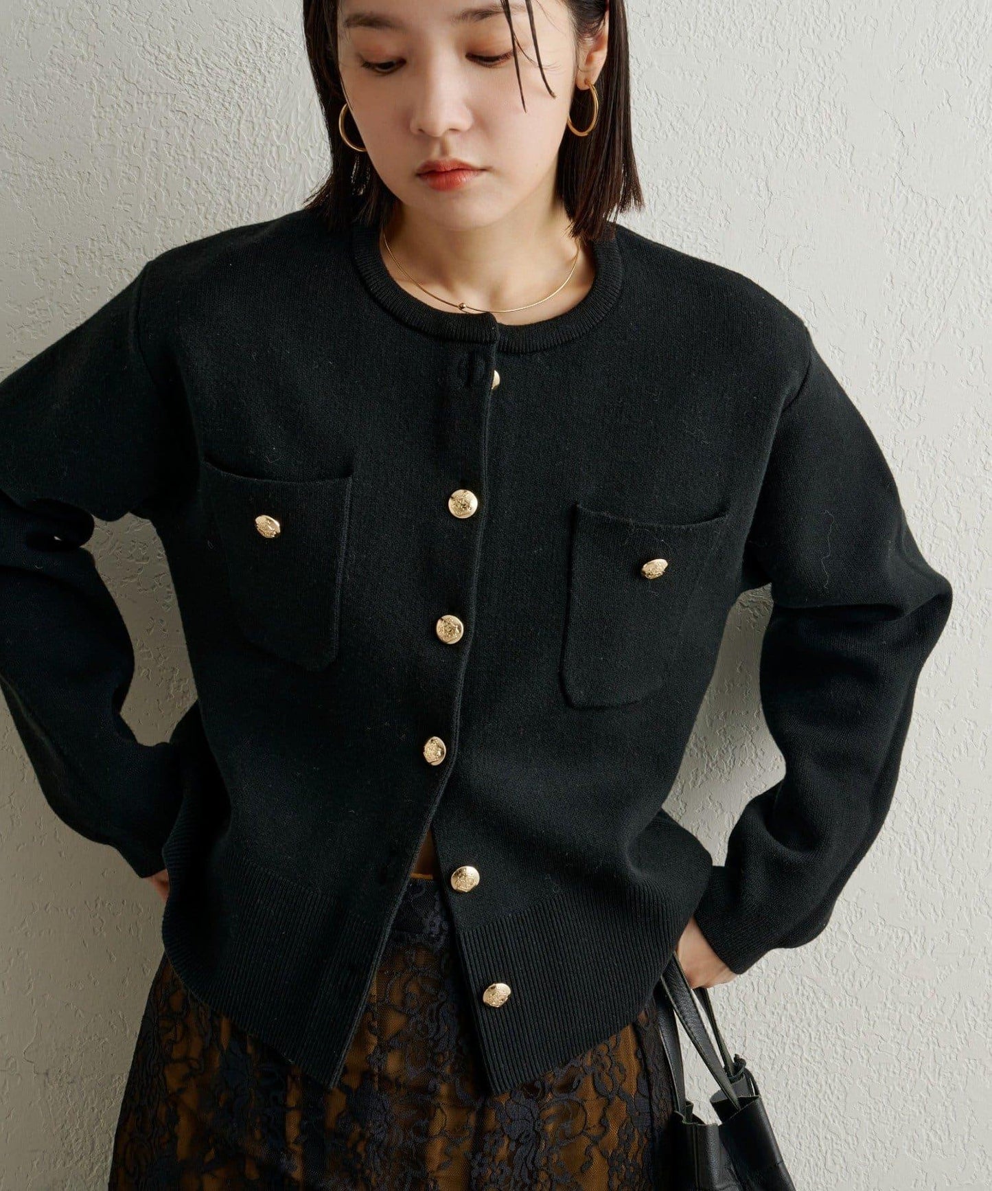 衛衣風格紐扣開衫