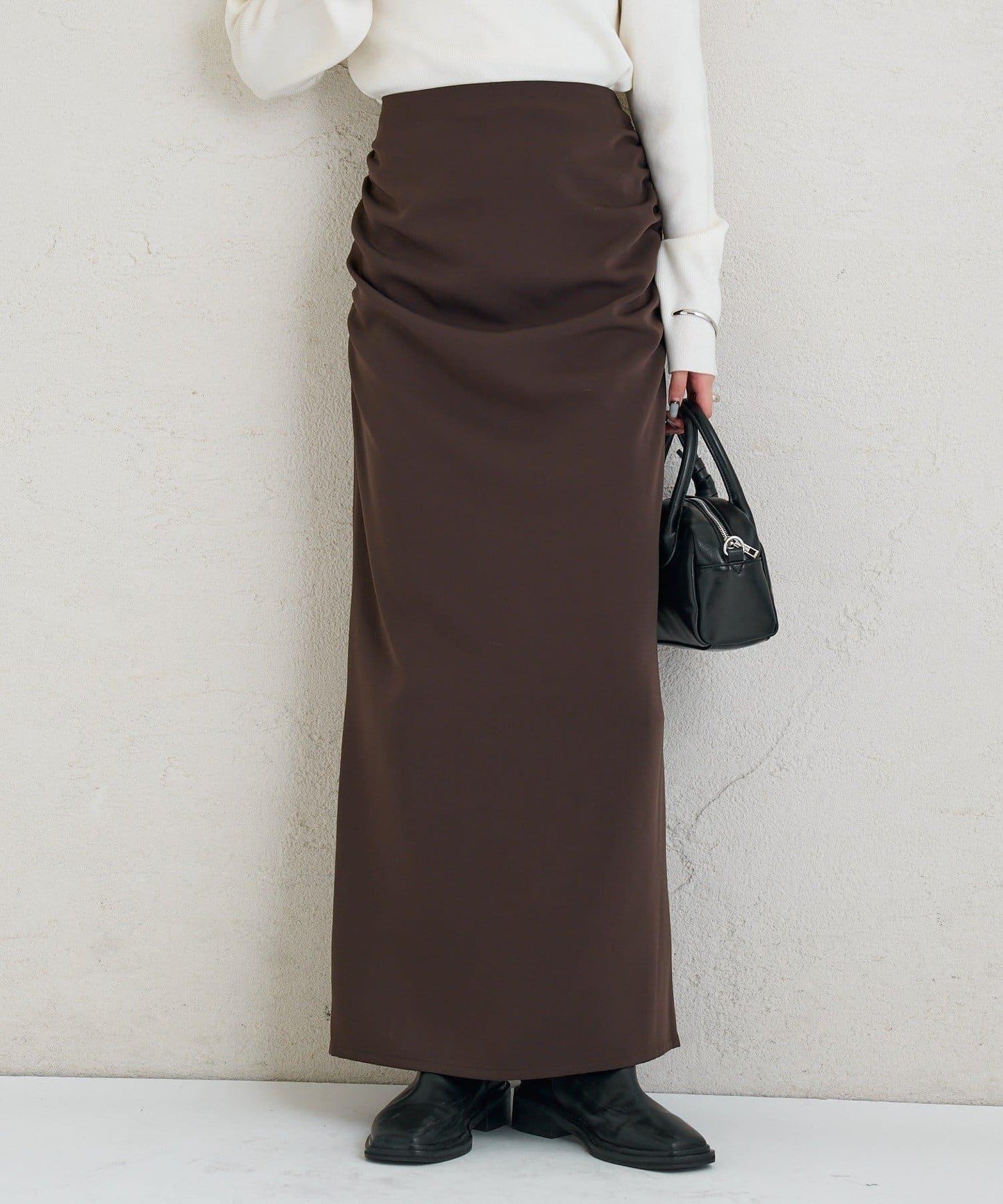 《10%OFFおすすめアイテム》側褶打褶半身裙