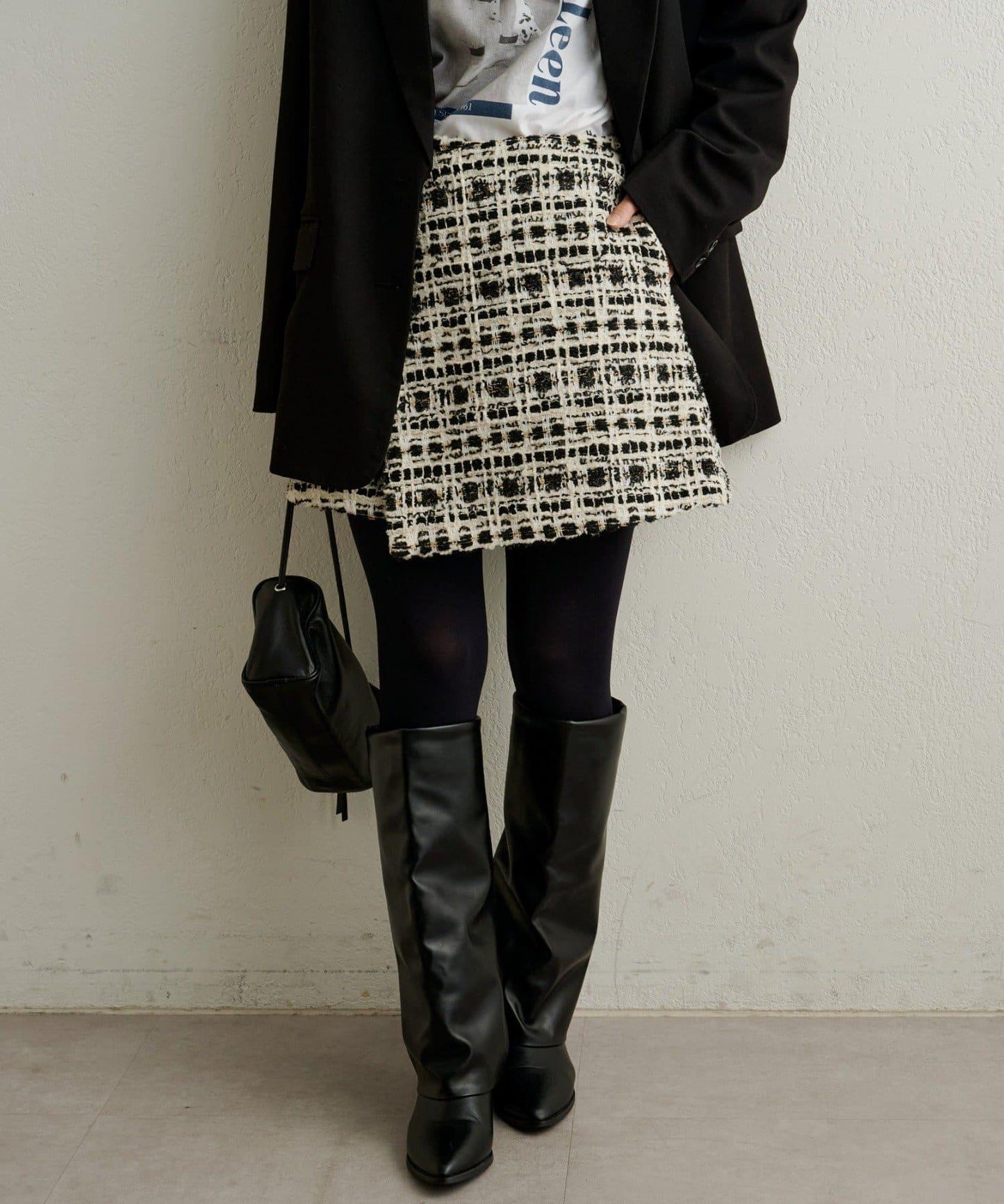 【可搭配套裝穿著◎】粗花呢包裹半身裙