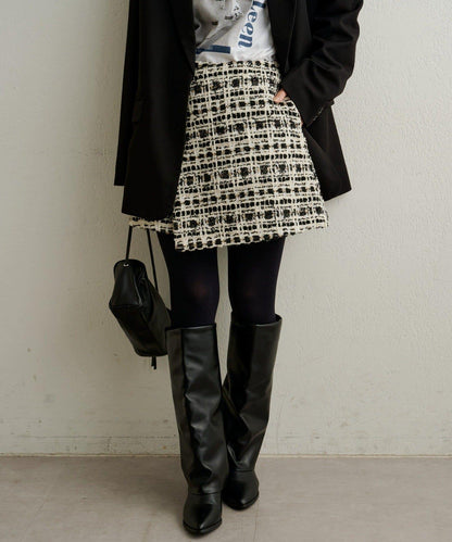 【可搭配套裝穿著◎】粗花呢包裹半身裙