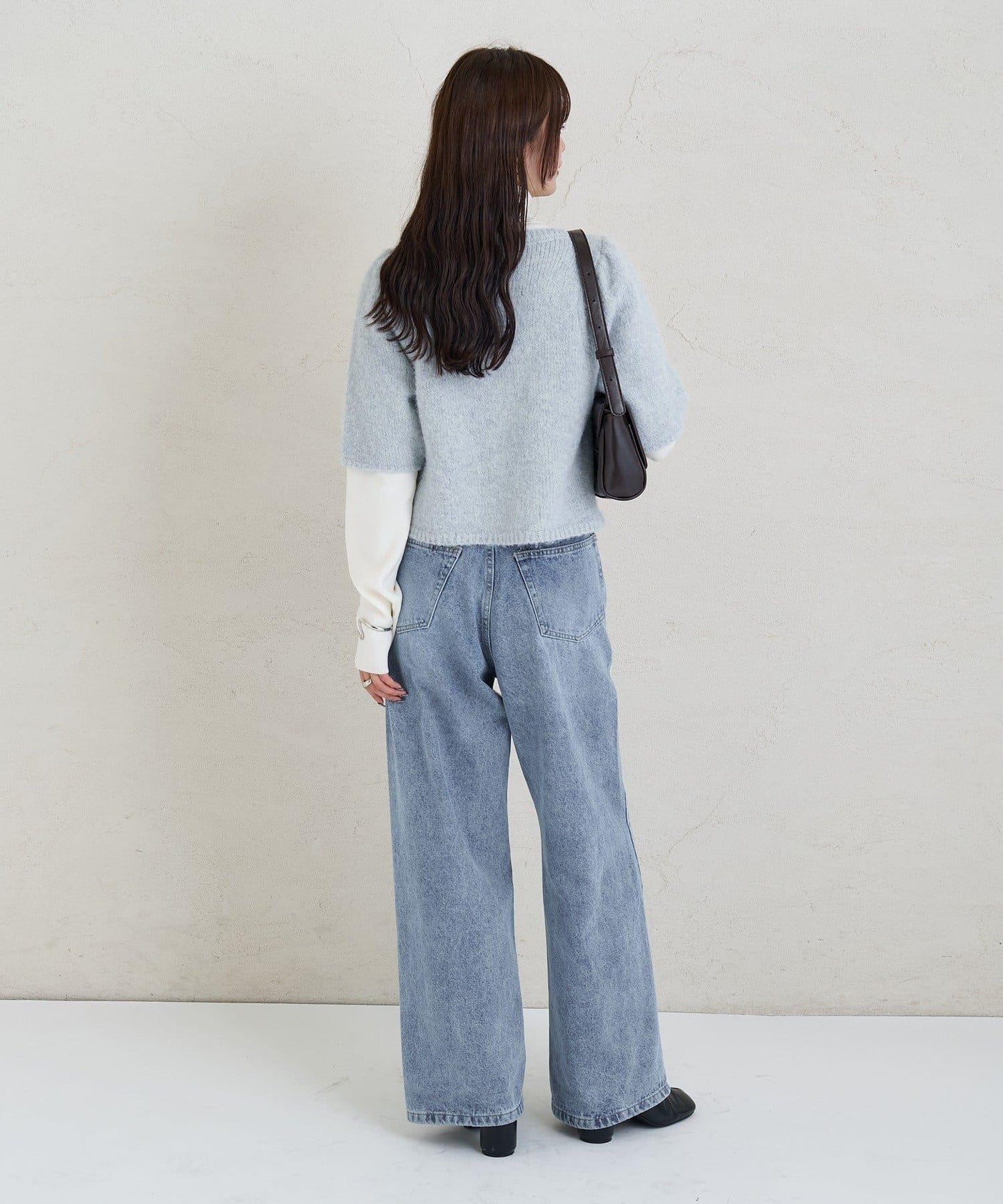 《10%OFFおすすめアイテム》蓬鬆短袖針織開衫