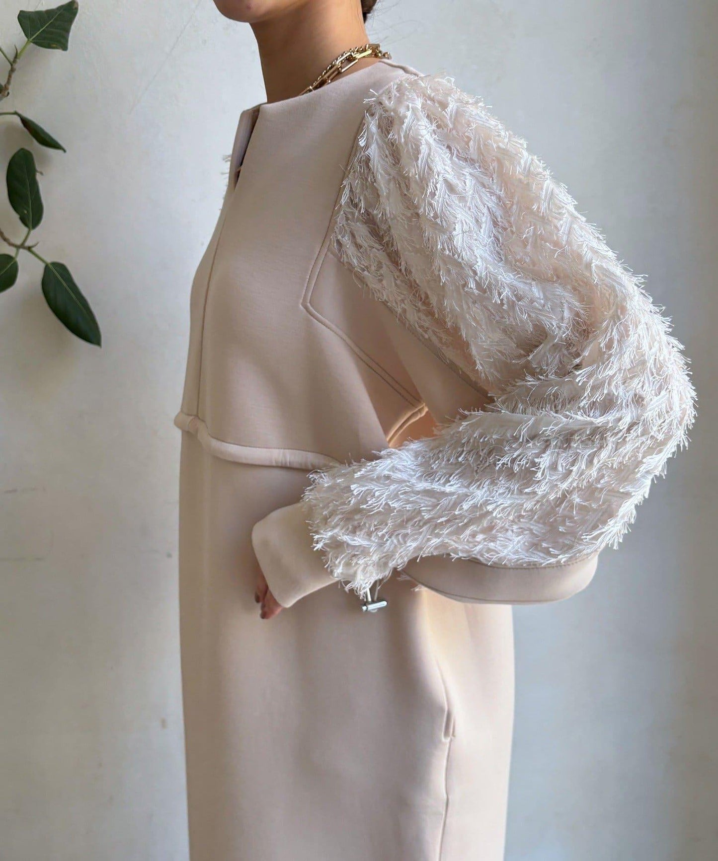 拼接蕾絲連衣裙