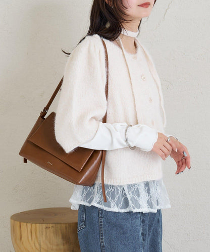 《10%OFFおすすめアイテム》蓬鬆短袖針織開衫