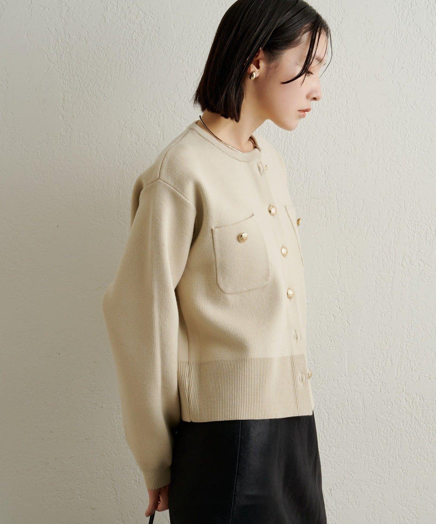 衛衣風格紐扣開衫