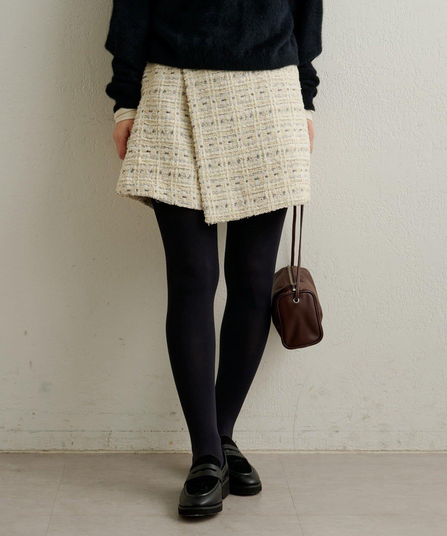 【可搭配套裝穿著◎】粗花呢包裹半身裙