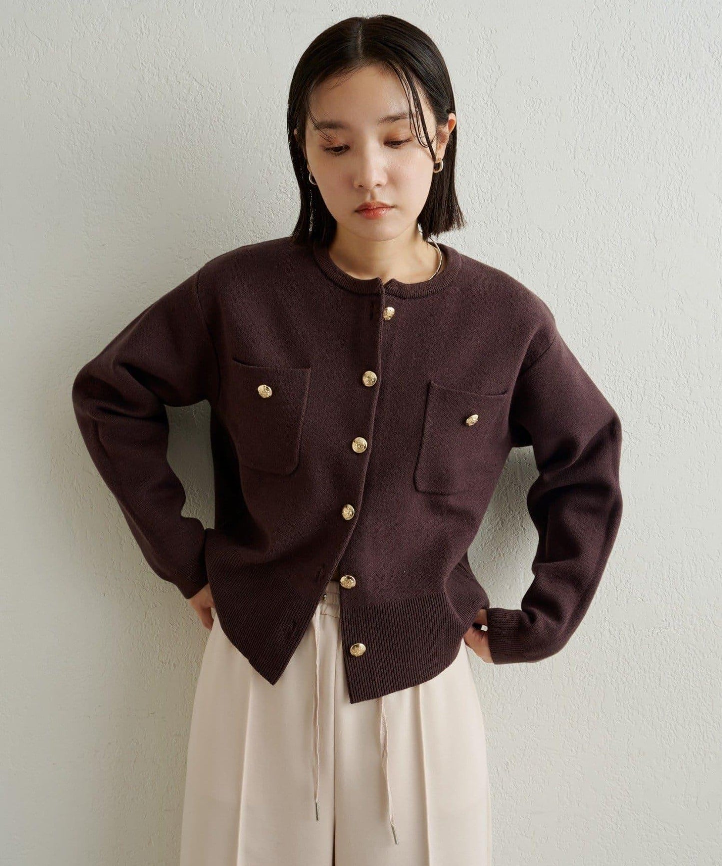 衛衣風格紐扣開衫