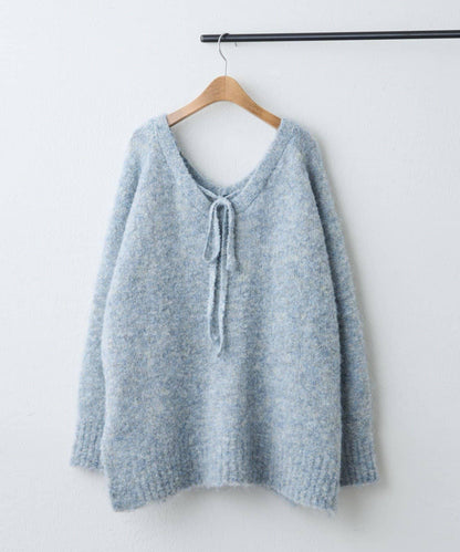 【nane】圈圈紗V領針織套頭衫