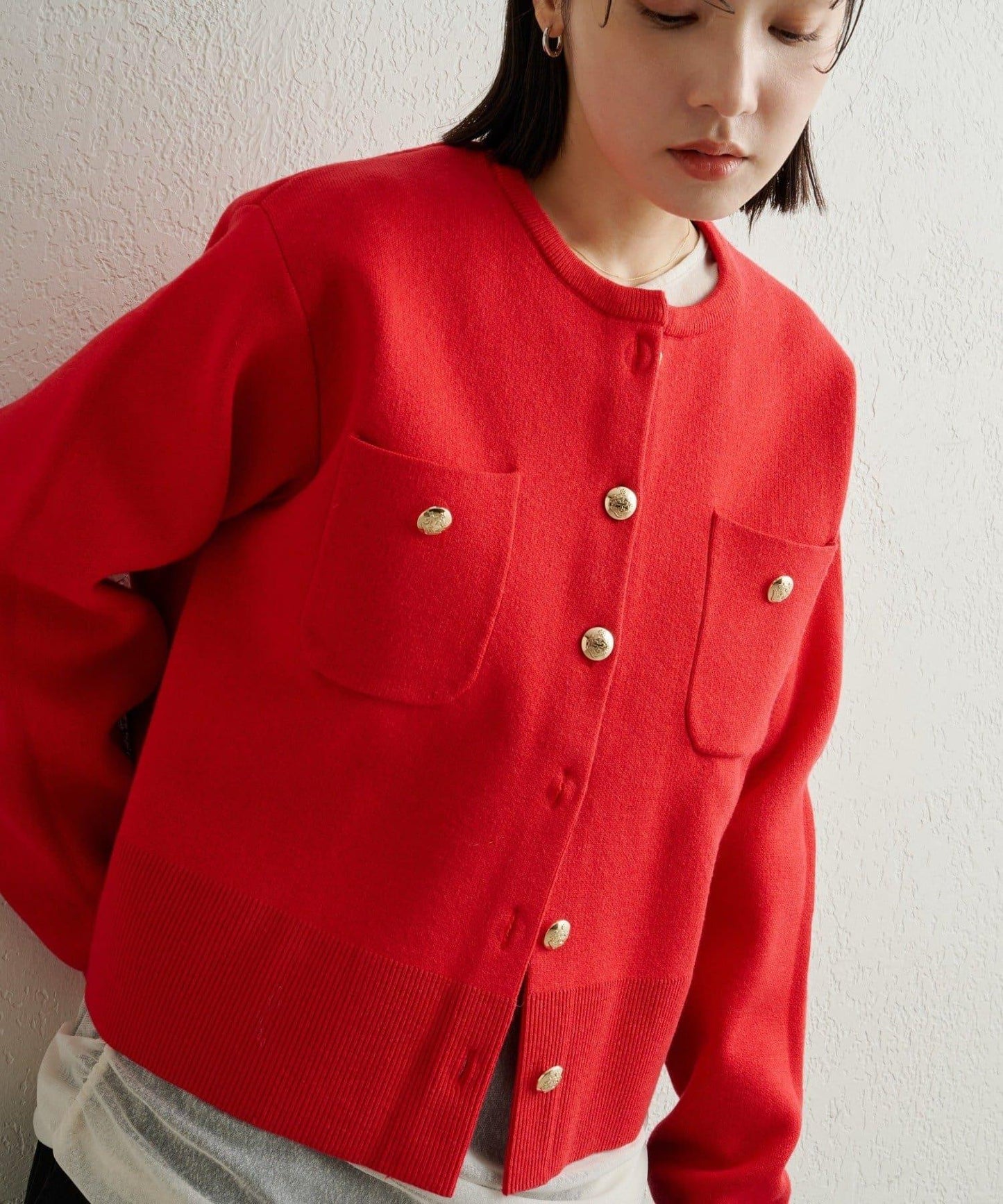 衛衣風格紐扣開衫