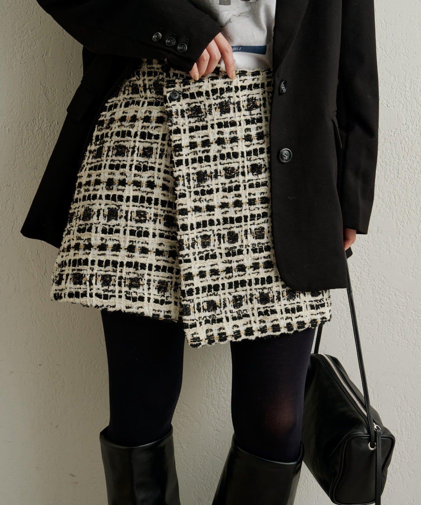 【可搭配套裝穿著◎】粗花呢包裹半身裙