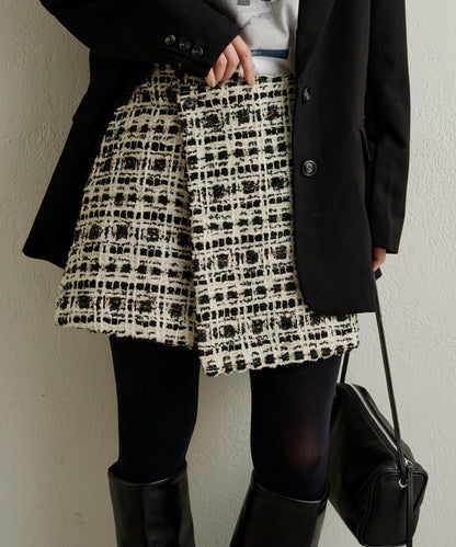 【可搭配套裝穿著◎】粗花呢包裹半身裙