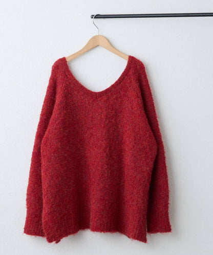 【nane】圈圈紗V領針織套頭衫