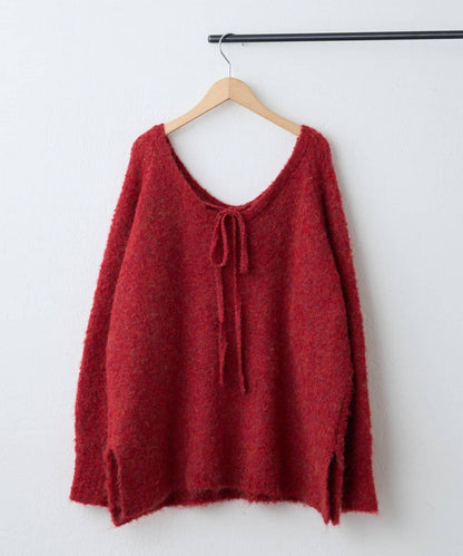 【nane】圈圈紗V領針織套頭衫