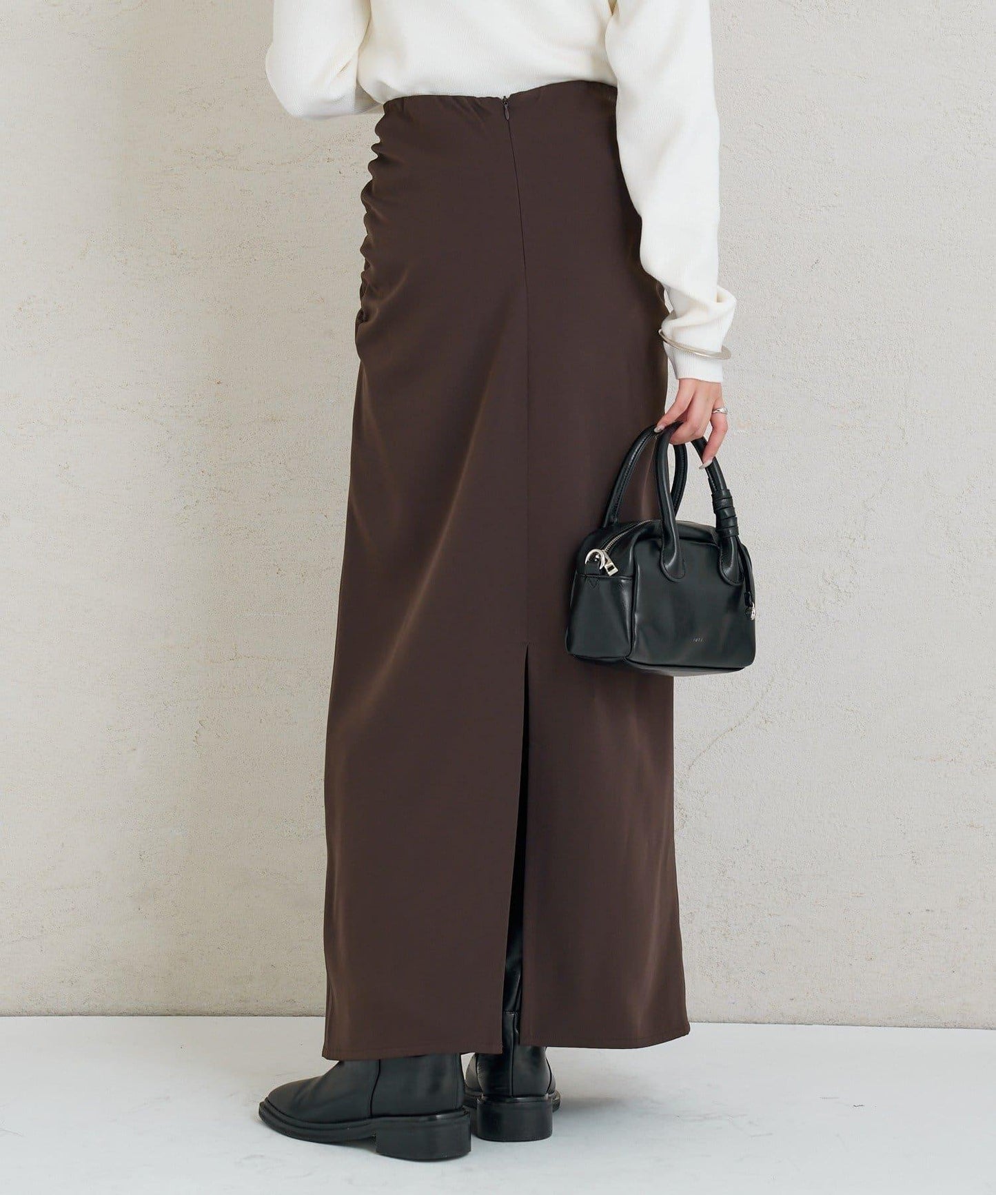 《10%OFFおすすめアイテム》側褶打褶半身裙