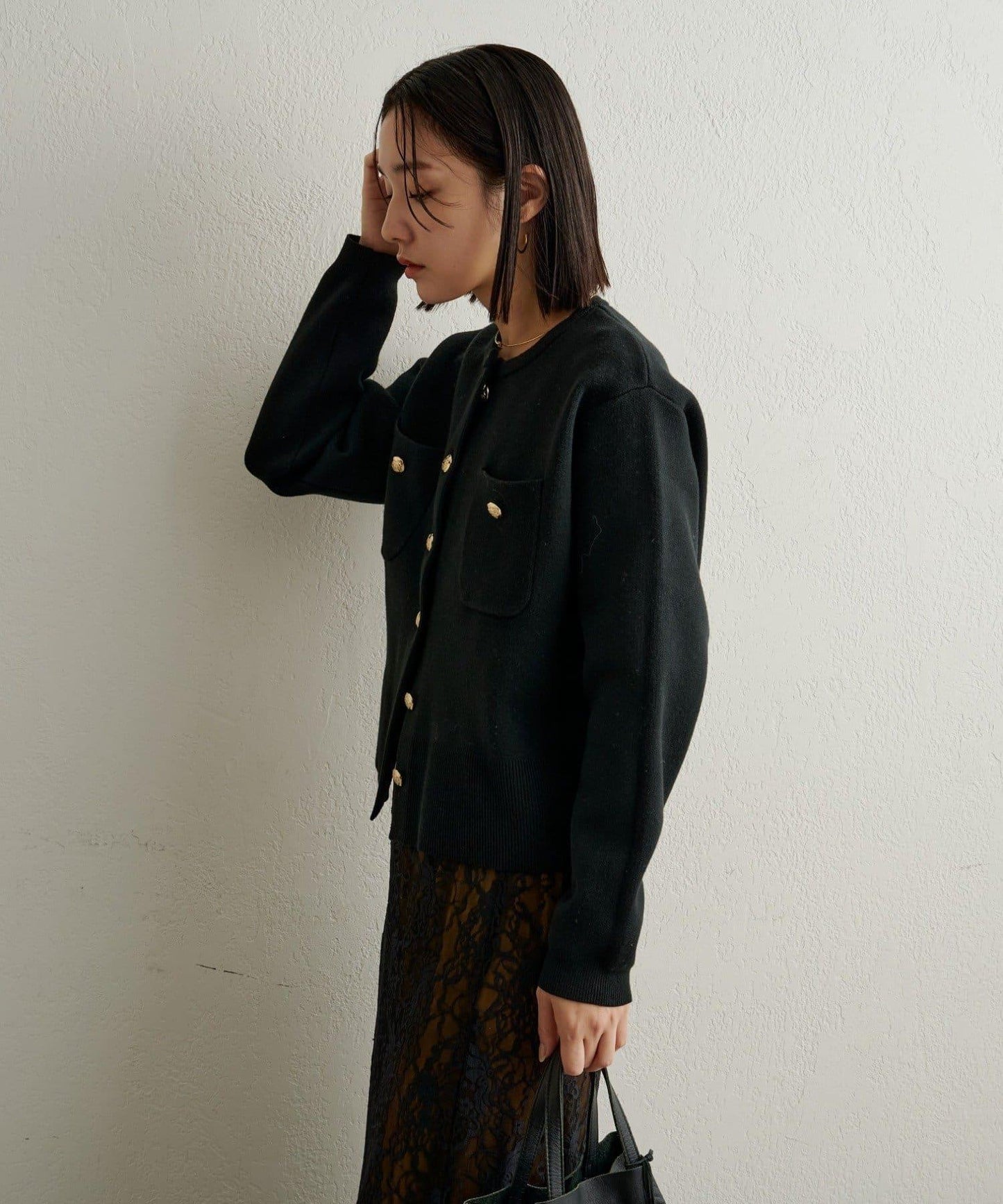 衛衣風格紐扣開衫