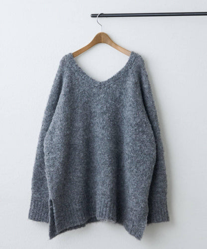 【nane】圈圈紗V領針織套頭衫