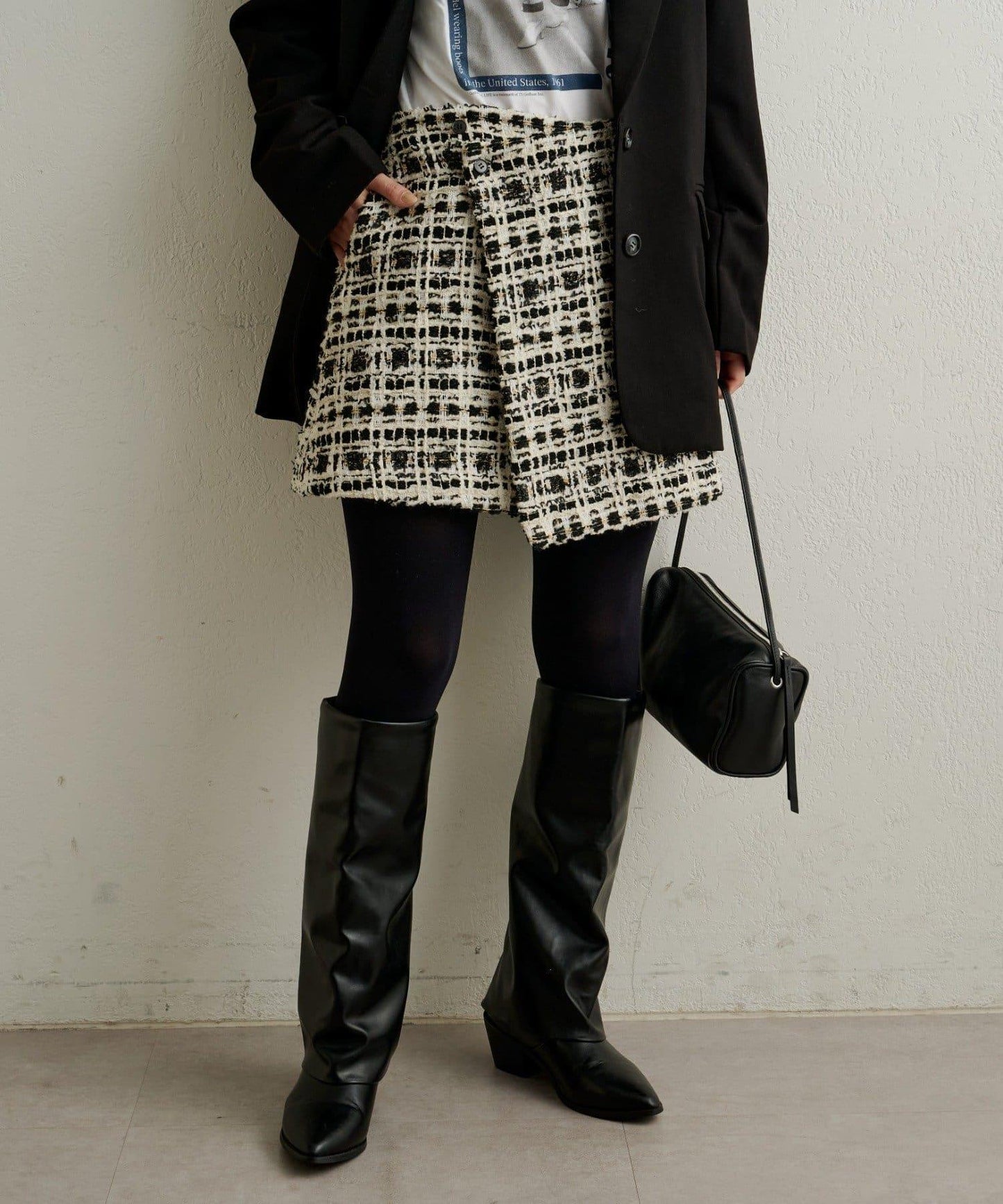 【可搭配套裝穿著◎】粗花呢包裹半身裙