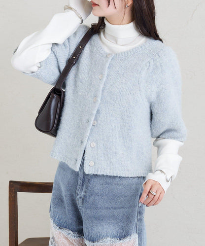 《10%OFFおすすめアイテム》蓬鬆短袖針織開衫