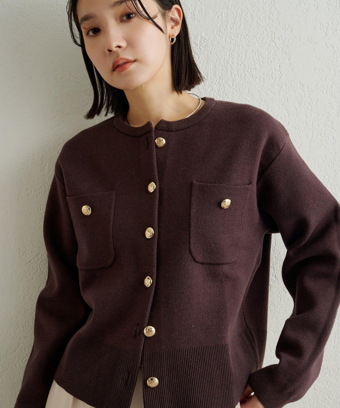 衛衣風格紐扣開衫