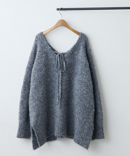 【nane】圈圈紗V領針織套頭衫