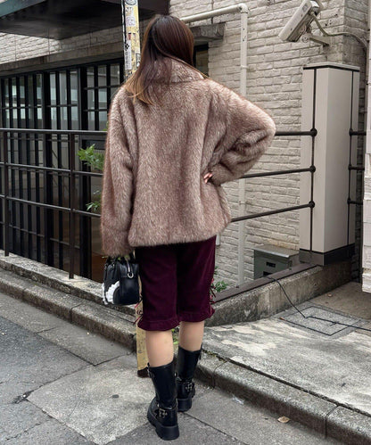 緞帶燈芯絨七分褲