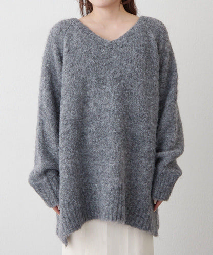 【nane】圈圈紗V領針織套頭衫