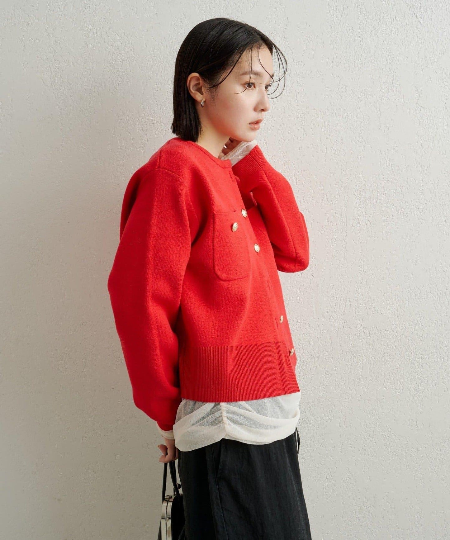 衛衣風格紐扣開衫