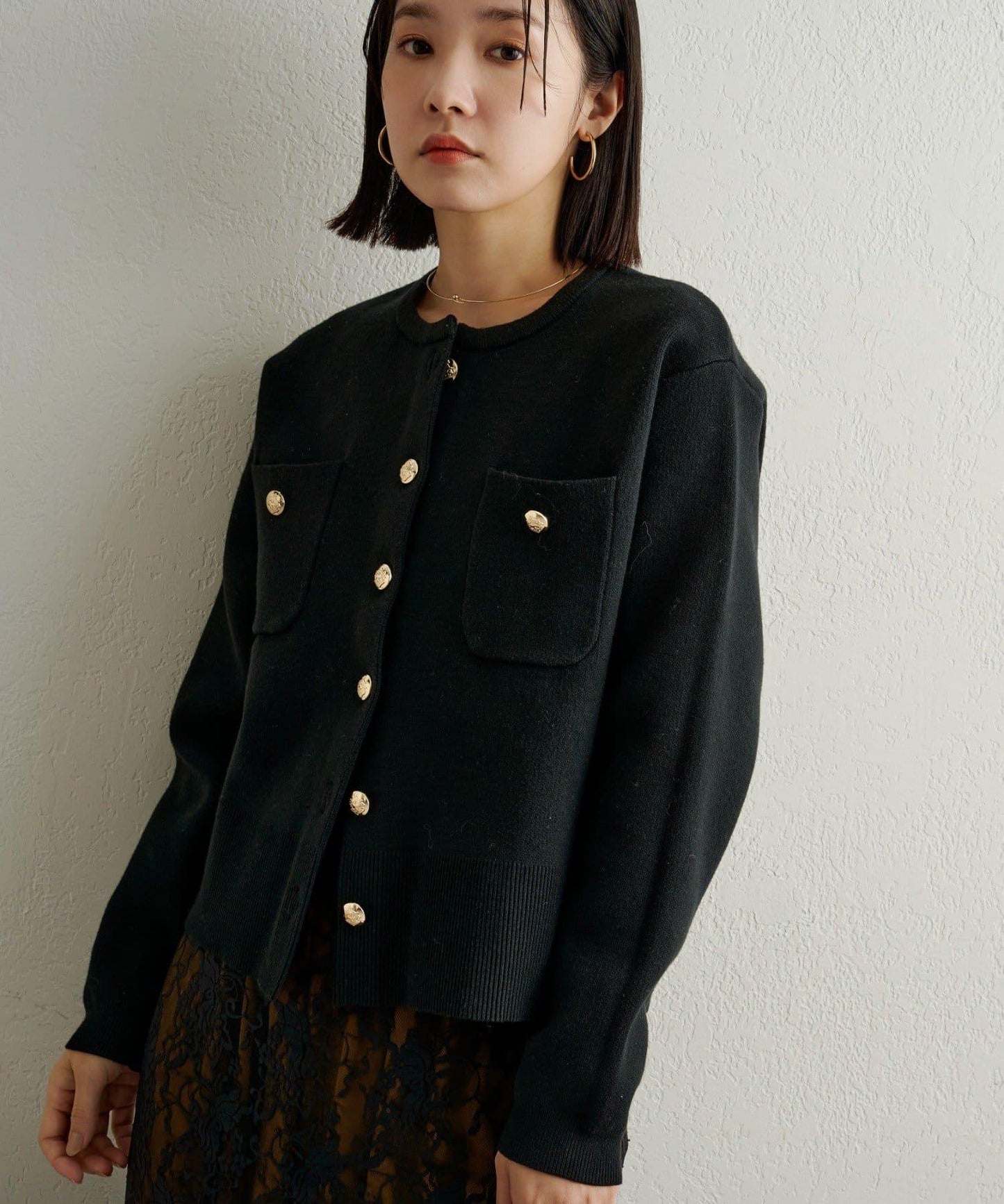 衛衣風格紐扣開衫