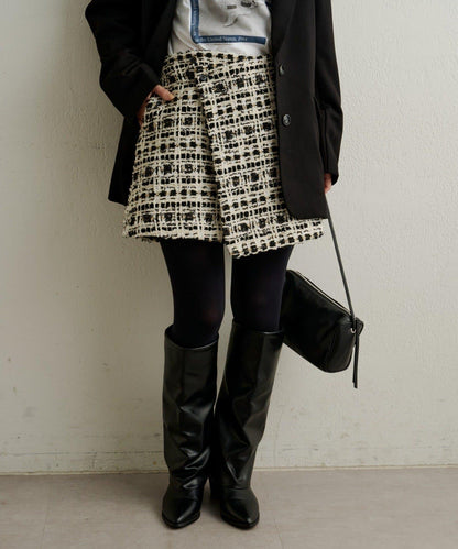 【可搭配套裝穿著◎】粗花呢包裹半身裙