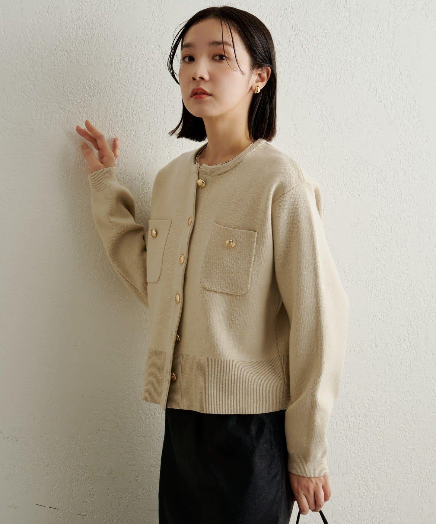 衛衣風格紐扣開衫