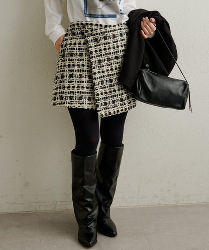 【可搭配套裝穿著◎】粗花呢包裹半身裙