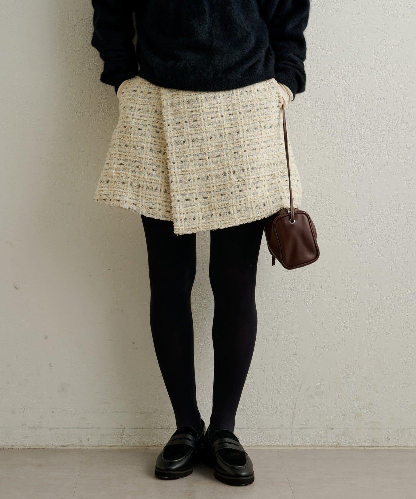 【可搭配套裝穿著◎】粗花呢包裹半身裙