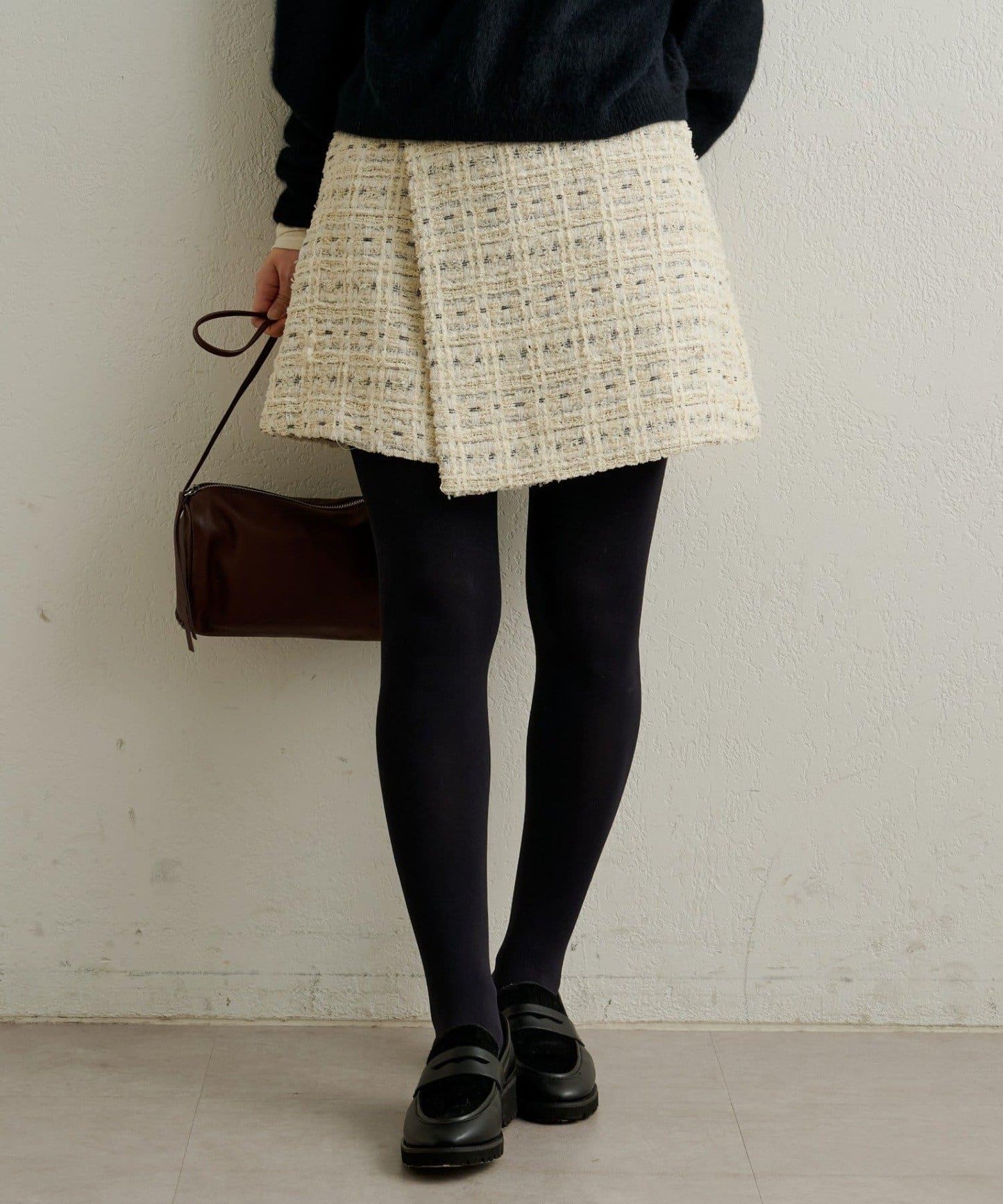 【可搭配套裝穿著◎】粗花呢包裹半身裙