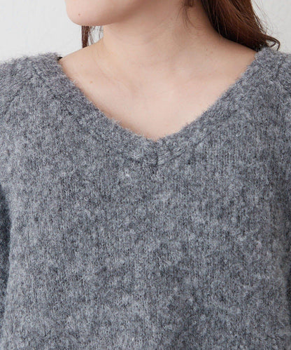 【nane】圈圈紗V領針織套頭衫